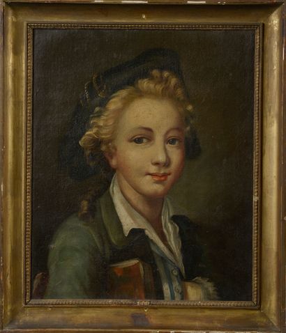 null École française du XIXe siècle. 

Portrait de Louis XVII (?). 

Huile sur toile...