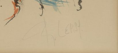  Roger LERSY (1920-2004). 
Compositions abstraites. 
Deux lithographies, l'une signée...