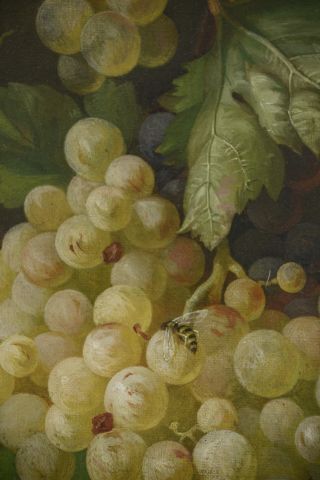  A. BRUN (XIXth-XXth century). 
White and black grapes. 
Oil on canvas signed lower...