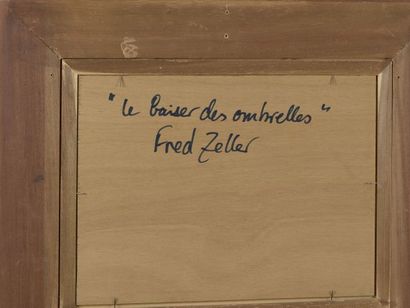 null Fred ZELLER (1912-2003).

"Le baiser des ombrelles".

Huile signée en bas à...