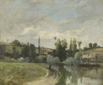 F. VASI (19th century). 
The Oise at Épluches....