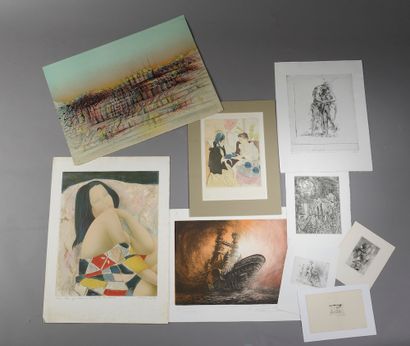 Set of nine prints : 

- After Mary CASSATT...