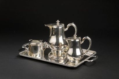 null CHRISTOFLE. 

Teapot and coffee pot in silver plated metal. 

Height. 19 and...