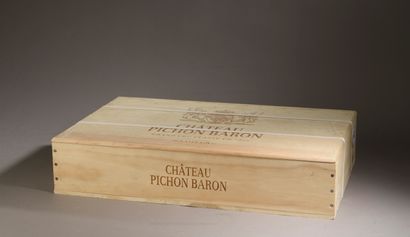 null 6 bouteilles Château PICHON BARON, 2° cru Pauillac 2013 (caisse bois cerclé...