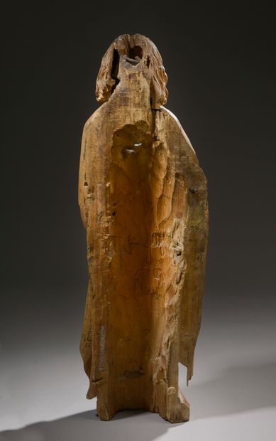null 
Carved limewood Saint John, the back hollowed out (missing the right hand,...