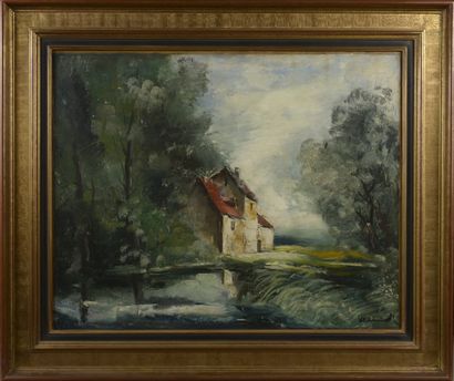 null Maurice DE VLAMINCK (Paris, 1876 - Rueil-La-Gadelière, 1958).

Maison au bord...