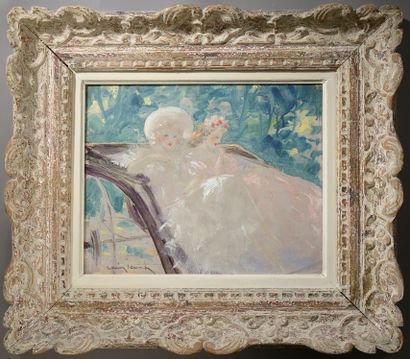 null Louis ICART (Toulouse, 1888 - Paris, 1950).

Two Elegants in a Convertible or...