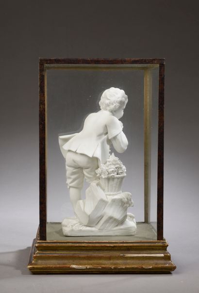 null Statuette in soft porcelain representing the Young Suppliant (chips to the flowers).

Marked...