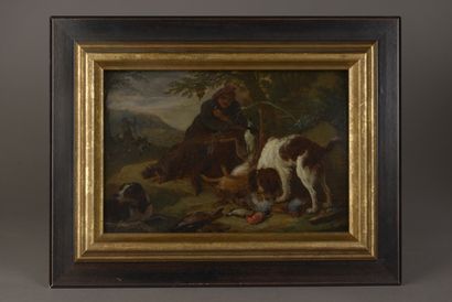 null Adriaen de GRYEF (Anvers, 1670 - Bruxelles, 1715).

Retour de chasse.

Panneau.

Haut....