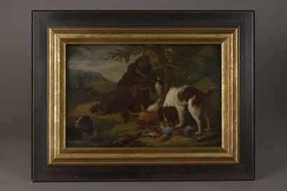 null Adriaen de GRYEF (Antwerp, 1670 - Brussels, 1715).

Return from hunting.

Panel.

Height...