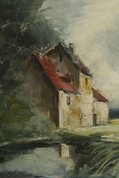 null Maurice DE VLAMINCK (Paris, 1876 - Rueil-La-Gadelière, 1958).

Maison au bord...