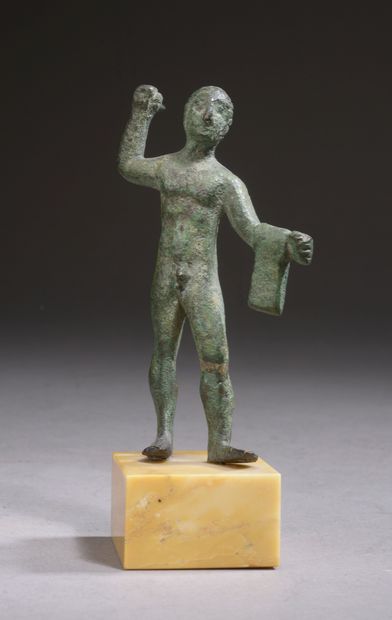 
Bronze statuette representing Hercules standing...