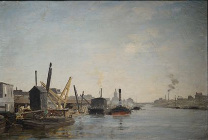 null Charles LAPOSTOLET (Velars, 1824 - Domène, 1890).

"Bassin de la Villette"....