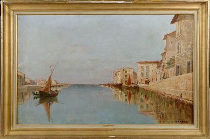null PRADEL (19th - 20th century).

The Martigues.

Oil on canvas signed lower right...