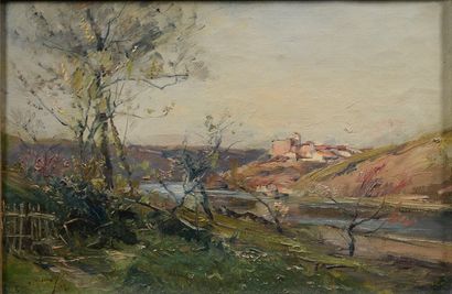 null Émile NOIROT (Roanne, 1853 - Le Bourzat, 1924).

Bord de Loire à Vernay près...