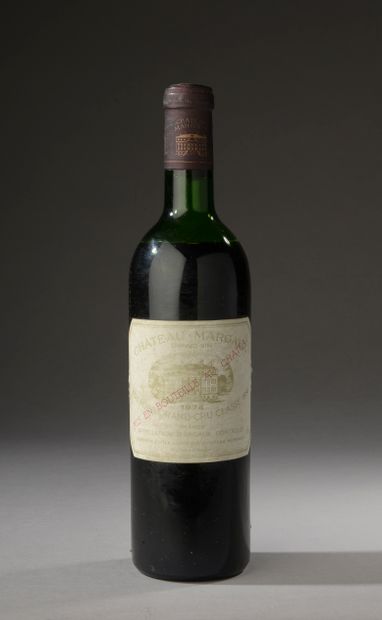 null 1 bouteille Château MARGAUX, 1° cru Margaux 1974 (elt, fanée, B)