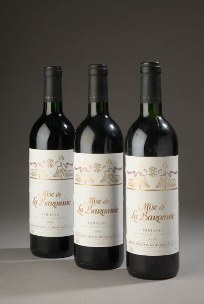 3 bouteilles PAUILLAC Barons Philippe de...