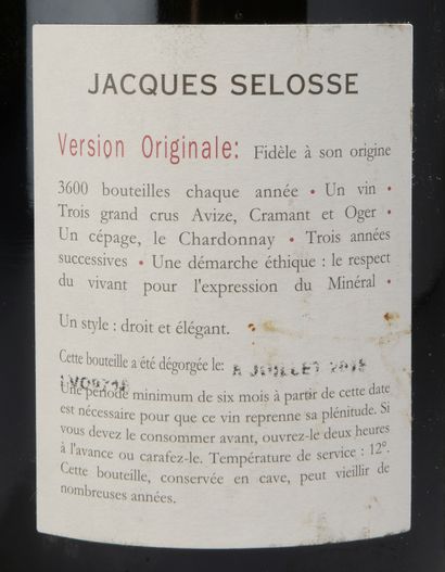null 1 bouteille CHAMPAGNE "V.O.", Jacques Selosse (Grand Cru Blanc de Blancs, elt,...