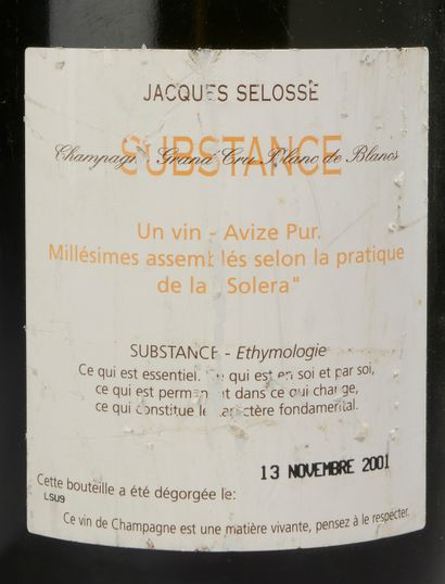 null 1 bouteille CHAMPAGNE "Substance", Jacques Selosse (Grand Cru Blanc de Blancs,...