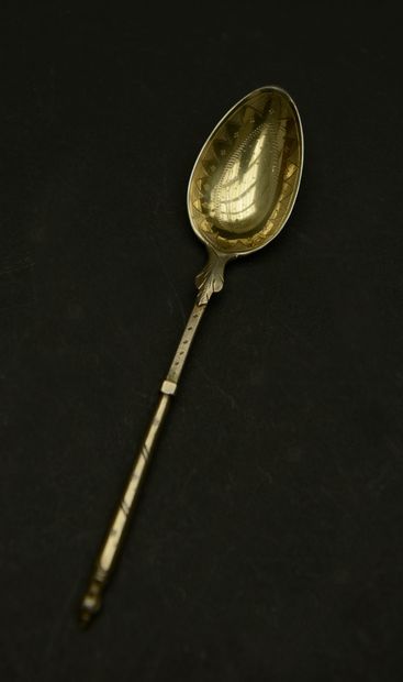 null Twelve small spoons out of gilded silver 950 thousandth, the stem and the spoon...