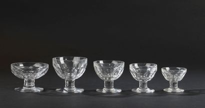 null Part of service of crystal glasses model "Excelsior", the feet with cut sides,...