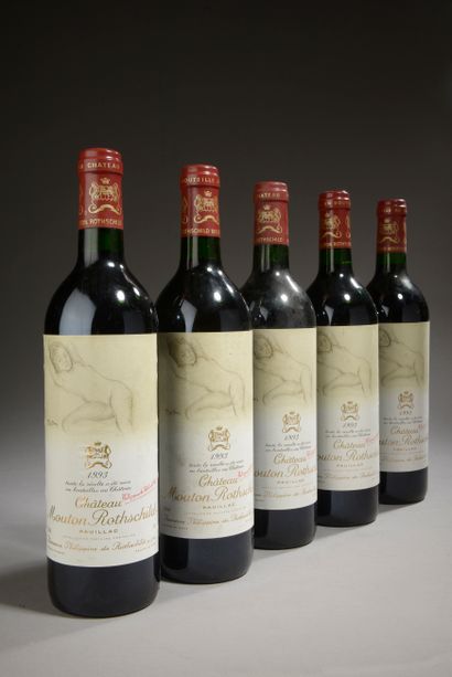 5 bouteilles Château MOUTON-ROTHSCHILD, 1°...