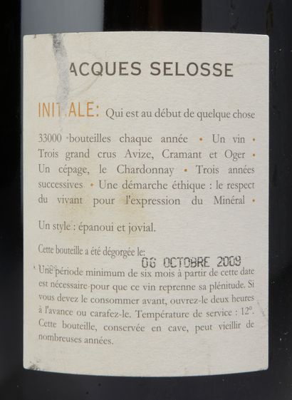 null 1 bouteille CHAMPAGNE "Initial", Jacques Selosse (Grand Cru Blanc de Blancs,...