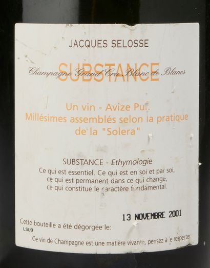 null 1 bouteille CHAMPAGNE "Substance", Jacques Selosse (Grand Cru Blanc de Blancs,...