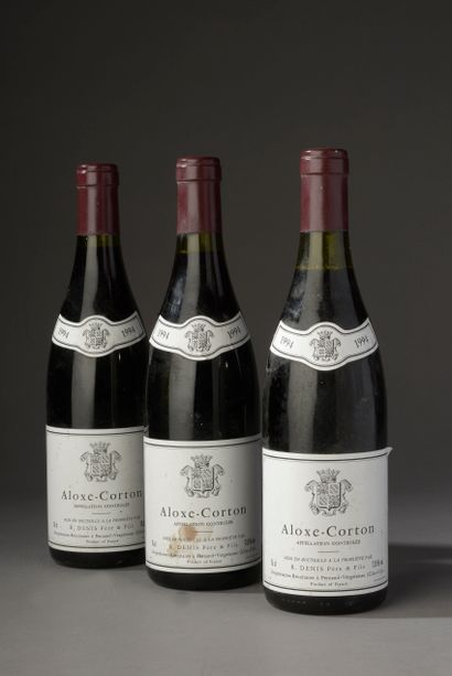 3 bouteilles ALOXE-CORTON Denis 1984 (el...
