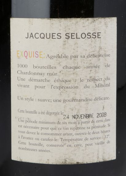 null 1 bouteille CHAMPAGNE "Exquise", Jacques Selosse (dégorgée en novembre 2009,...
