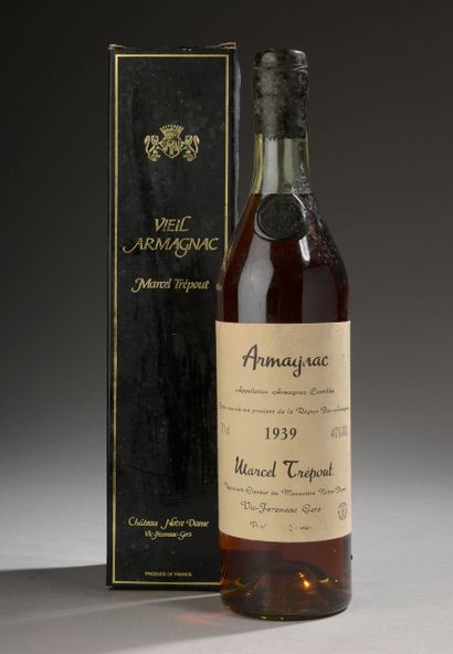 1 bottle ARMAGNAC Marcel Trépout 1939 (elt,...