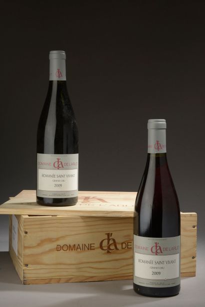 null 2 bouteilles ROMANÉE-SAINT-VIVANT, Domaine de l'Arlot 2009 (elt, 1 etla, caisse...