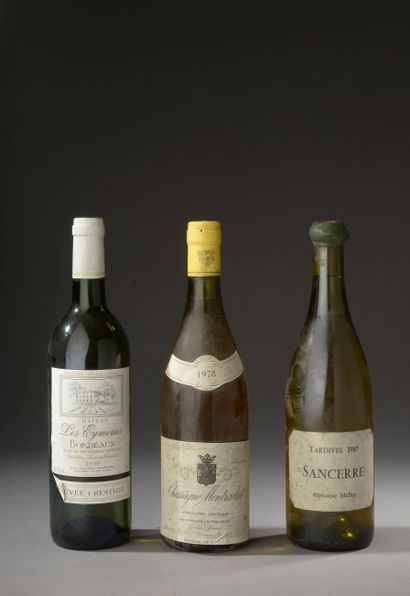null 3 bottles WHITE WINE (1 Sancerre "Tardive" 1987 Alphonse Mellot, 1 Chassagne...