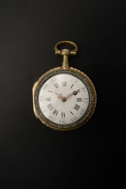 null 
BERAIL in Carcassonne
Late 18th century
Gilt metal watch with striking. Hinged...