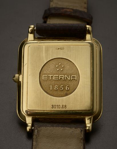 null ETERNA.

Bracelet watch, the extra-flat rectangular case in 18k yellow gold,...