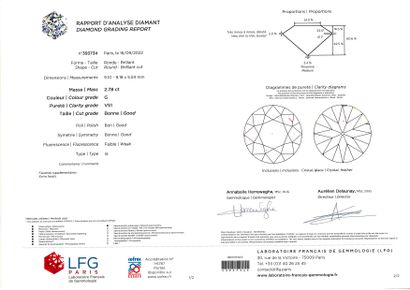 null Diamant sur papier de forme ronde et de taille ancienne.

Accompagné d'un rapport...