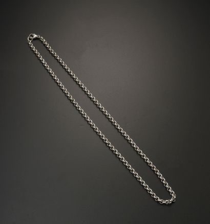 null Chain of necklace in 18k white gold with mesh forçat and the clasp with snap...