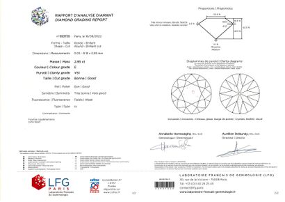 null Diamond on paper of round shape and old size.

Accompanied by a diamond analysis...