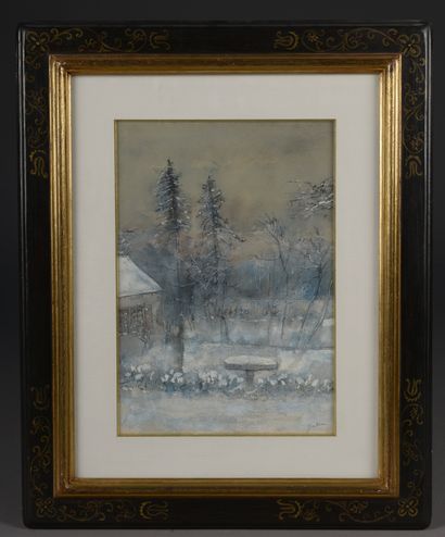 null Bernard GANTNER (1928-2018).

Jardin sous la neige.

Gouache et aquarelle sur...