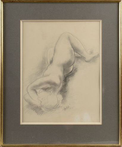 null Antoniucci VOLTI (1915-1989).

Nu féminin endormi.

Dessin au crayon noir signé...