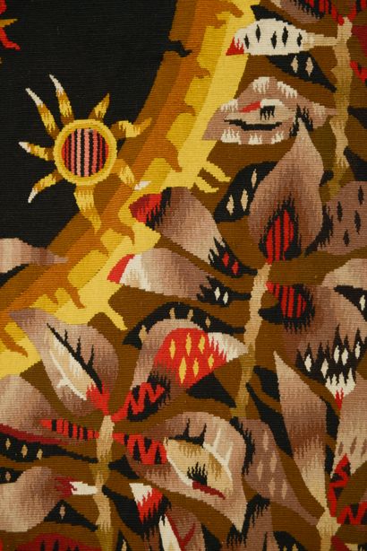 null Jean LURÇAT (1892-1966).

"Fol été du se".

Tapestry in wool and cotton, Suzanne...