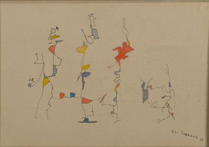 null Louis FERRAND (1905-1992).

Composition abstraite.

Lithographie rehaussée signée...