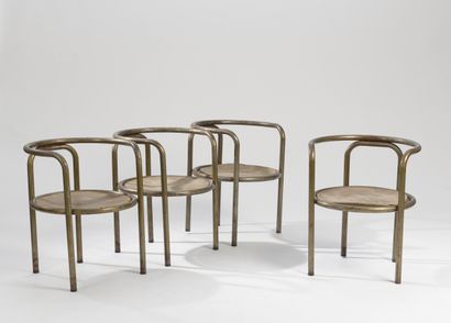 null Gae AULENTI (1927-2012).

Suite of four armchairs model "Locus Solus", structure...