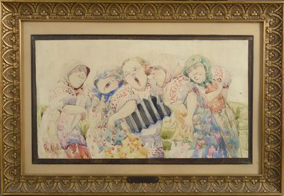 null Philippe MALIAVINE (1869-1940).

Cinq femmes russes chantant.

Aquarelle sur...