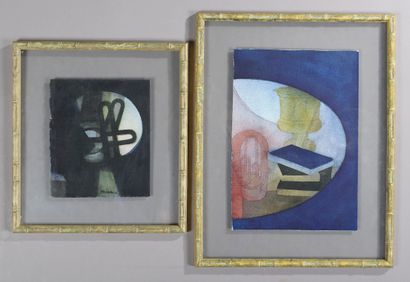 null André MINAUX (1923-1986).

Abstractions. 

Deux aquarelles et gouache signées...