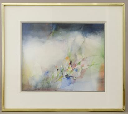null WOLFRAM (1924-2016).

Abstraction cubiste colorée.

Aquarelle signée et datée...