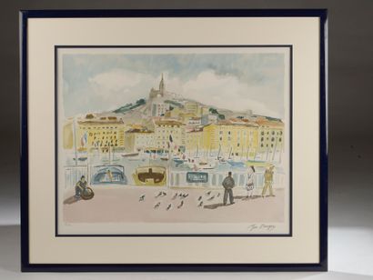null Yves BRAYER (1907-1990).

Le Vieux Port à Marseille.

Lithographie signée en...