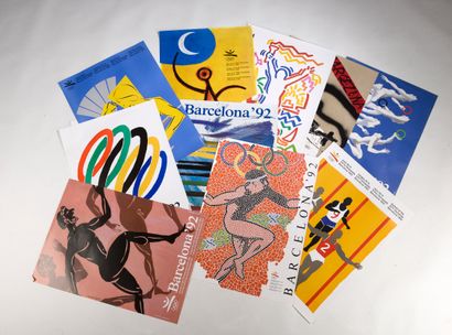 Twelve posters of the Olympic Games of 1992...