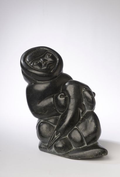 Art Inuit, dans le goût de Levi QUMALUK (1919-1997).

Homme...