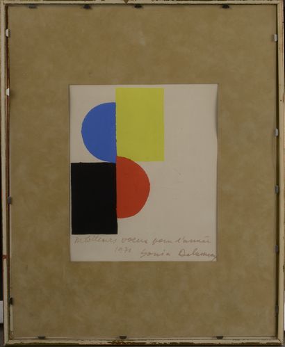null Sonia DELAUNAY (1885-1979).

Untitled, greeting card for the year 1971

Gouache...